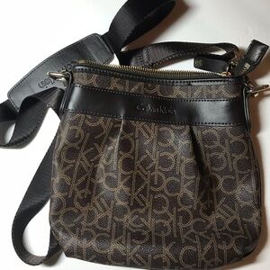 Calvin Klein Brown gold Crossbody Bag classic ck everyday purse